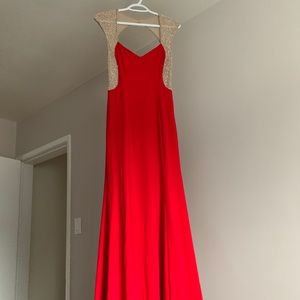 Red evening gown